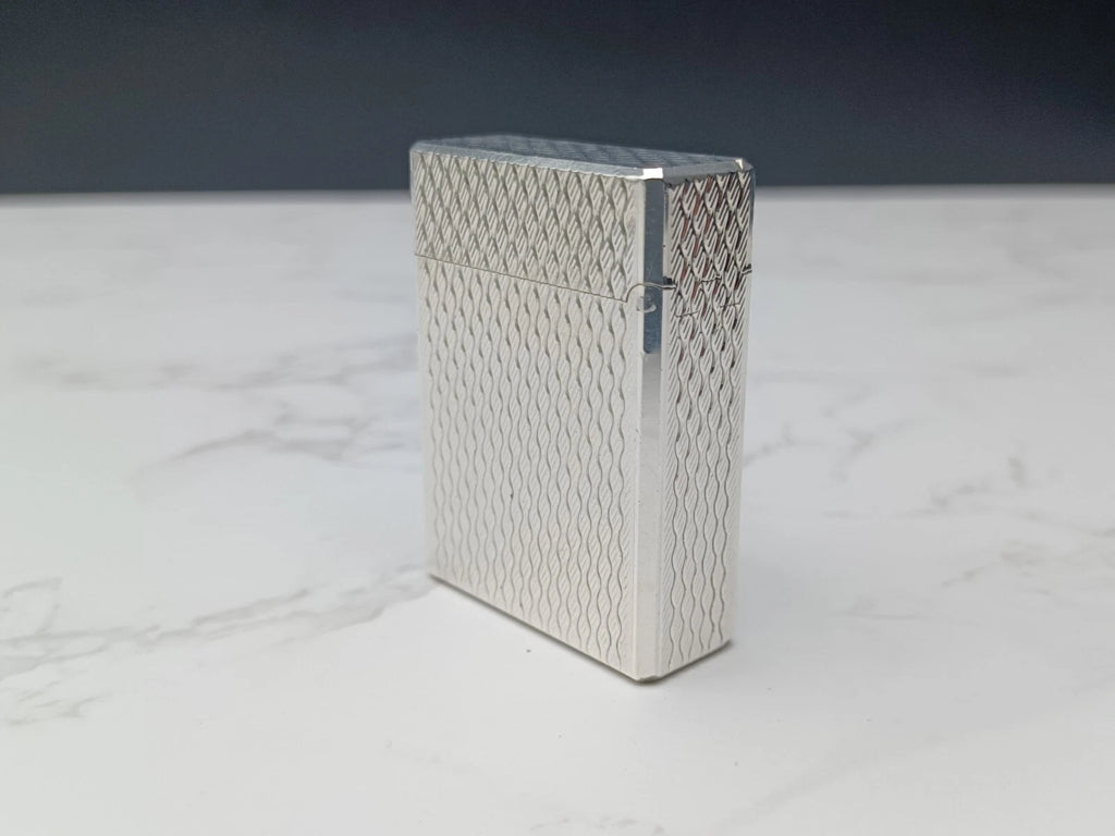 NICE S.T. DUPONT Line 1 / L1 BR Gas Lighter - Silver plated - Serviced-AC03-1763