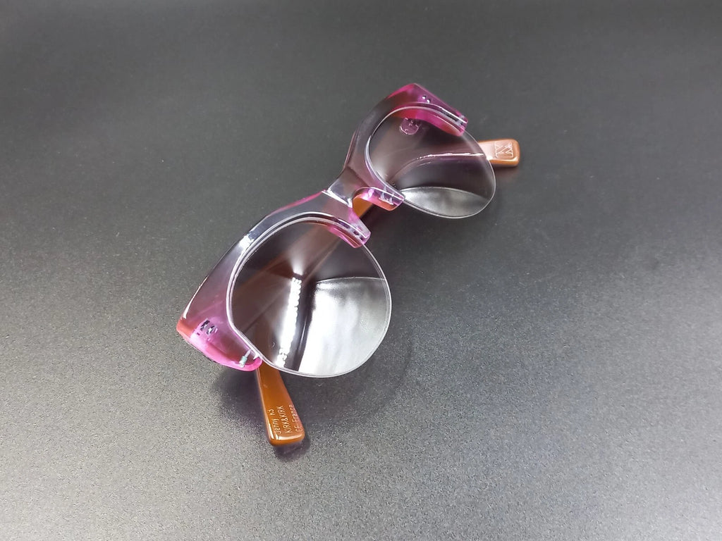 Nice KIRK & KIRK " Jenny " Pink Purple Sunglasses - With Case - New Old Stock ED
