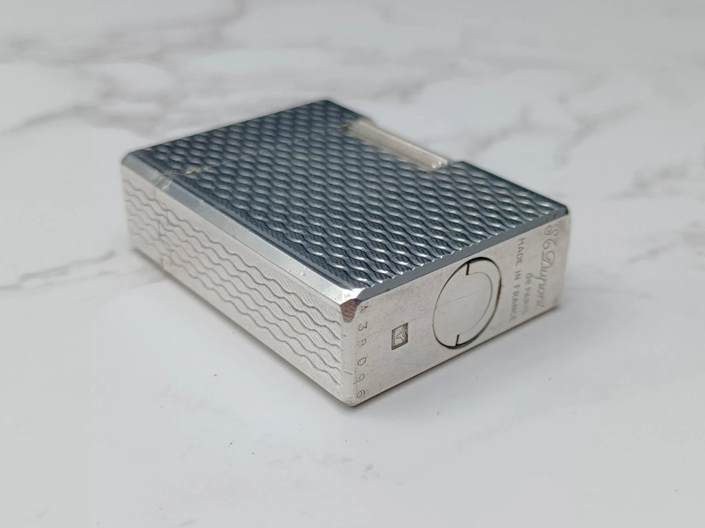 NICE S.T. DUPONT Line 1 / L1 BR Gas Lighter - Silver plated - Serviced-AC03-1763