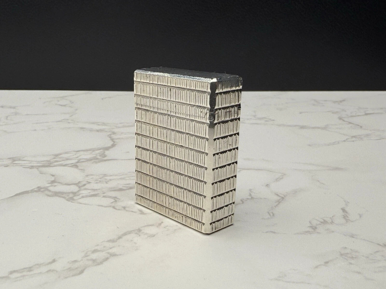 S.T. DUPONT Line 1 BR Gas Lighter - L1 BR - Small Model -Silver plated-AL13-1786