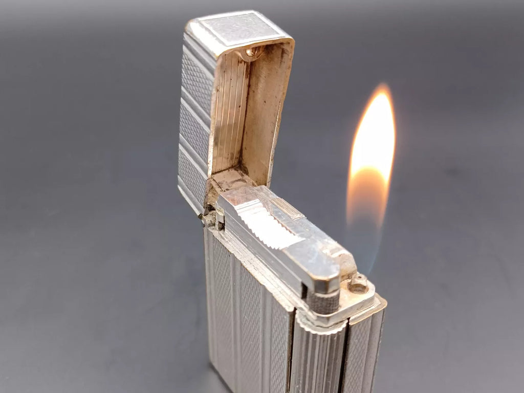 S.T. Dupont Line 1 BR Gas Lighter - Silver plated - Made In France - BA03-1466