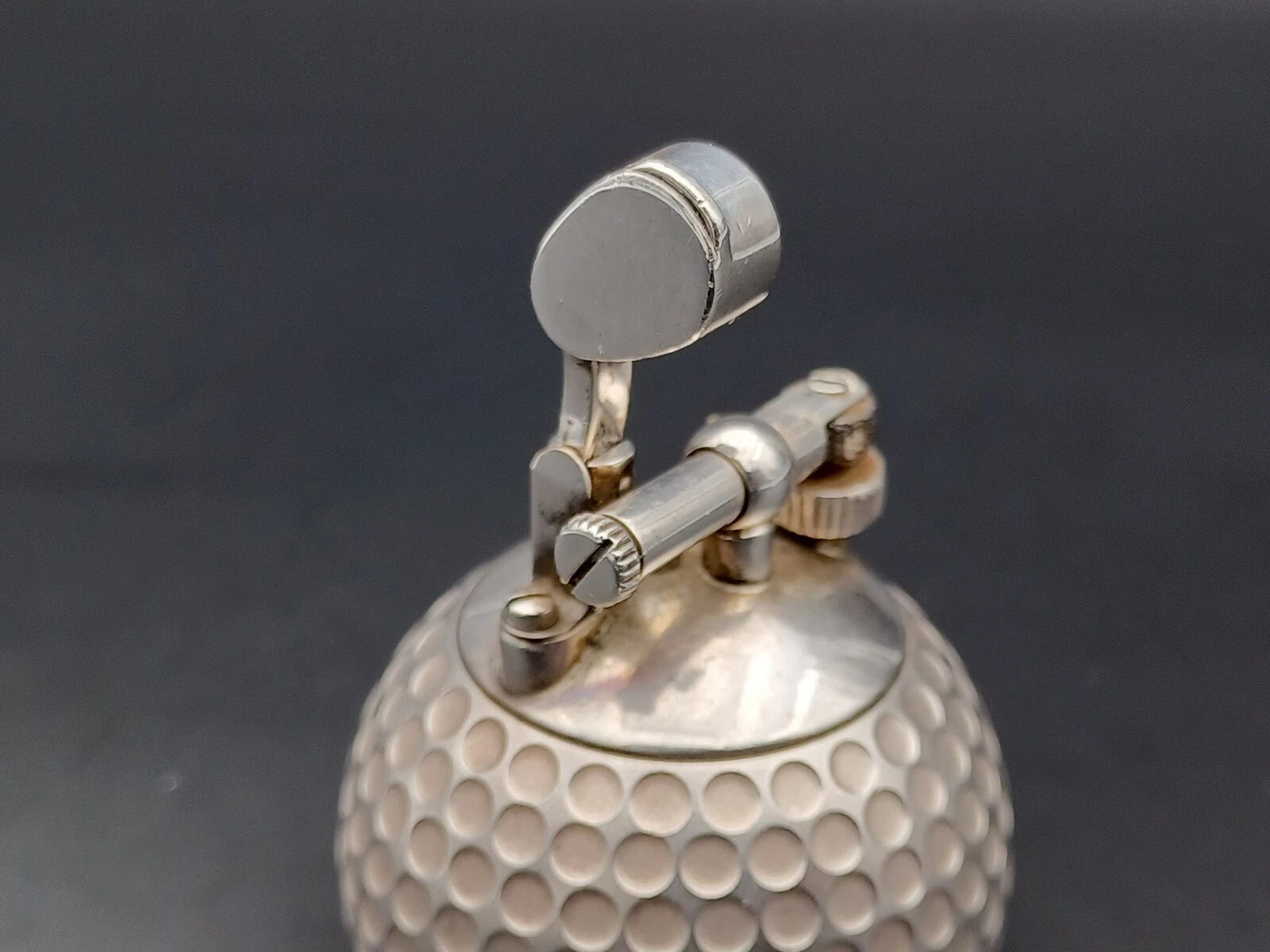 Rare antique Dunhill Golf Ball Petrol Lighter - Sterling Silver 925 - BA08-1495