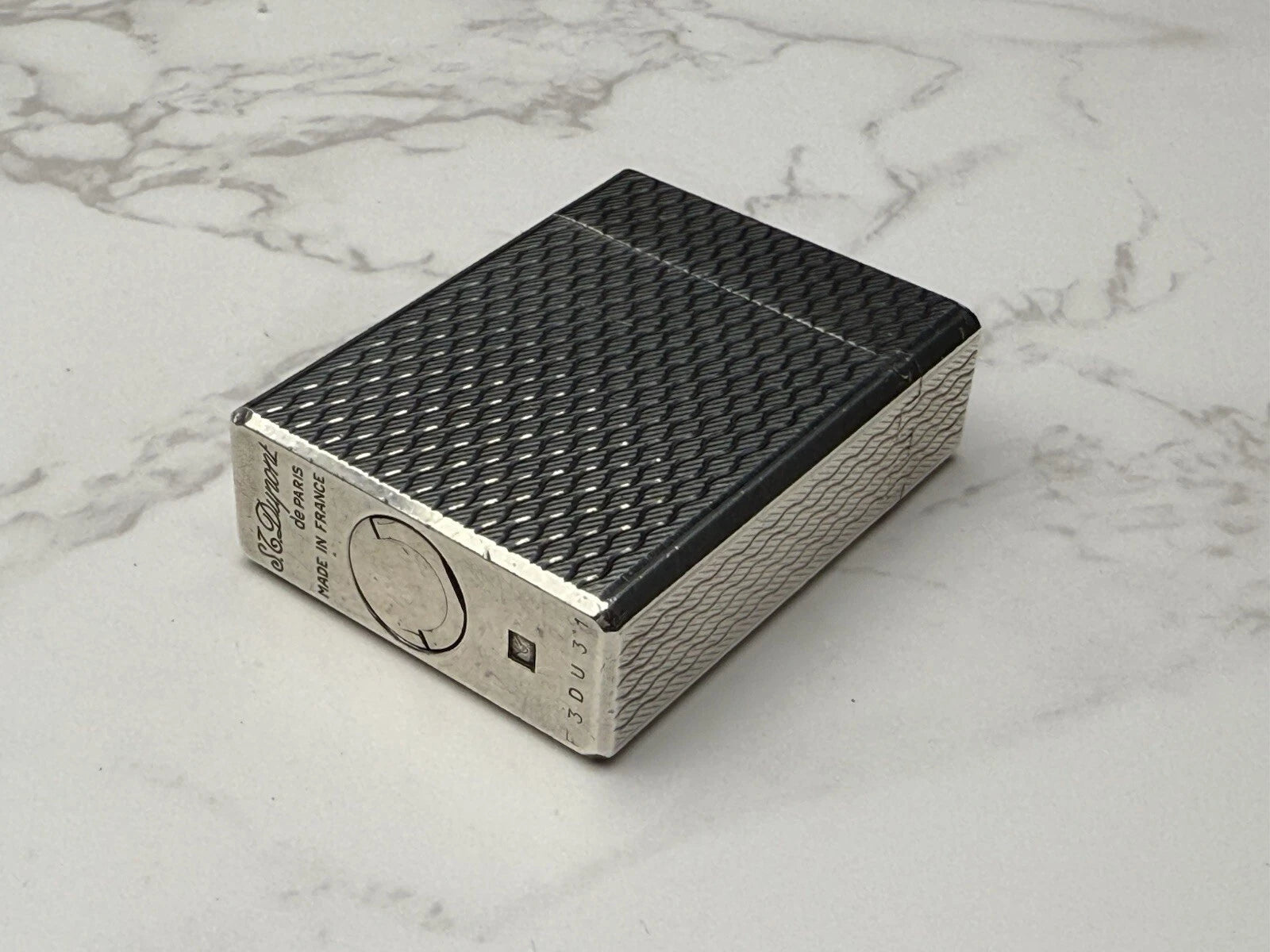 NICE S.T. DUPONT Line 1 / L1 BR Gas Lighter - Silver plated - Serviced-AL01-0845