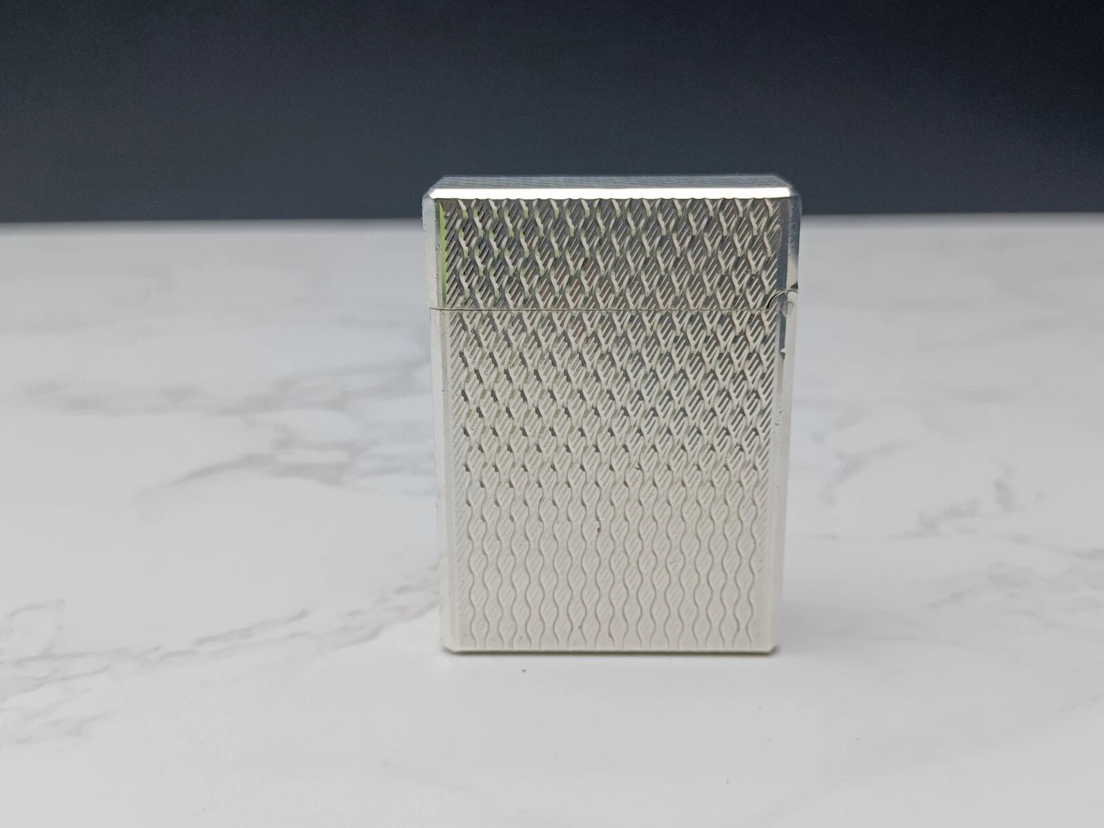 NICE S.T. DUPONT Line 1 / L1 BR Gas Lighter - Silver plated - Serviced-AC03-1763