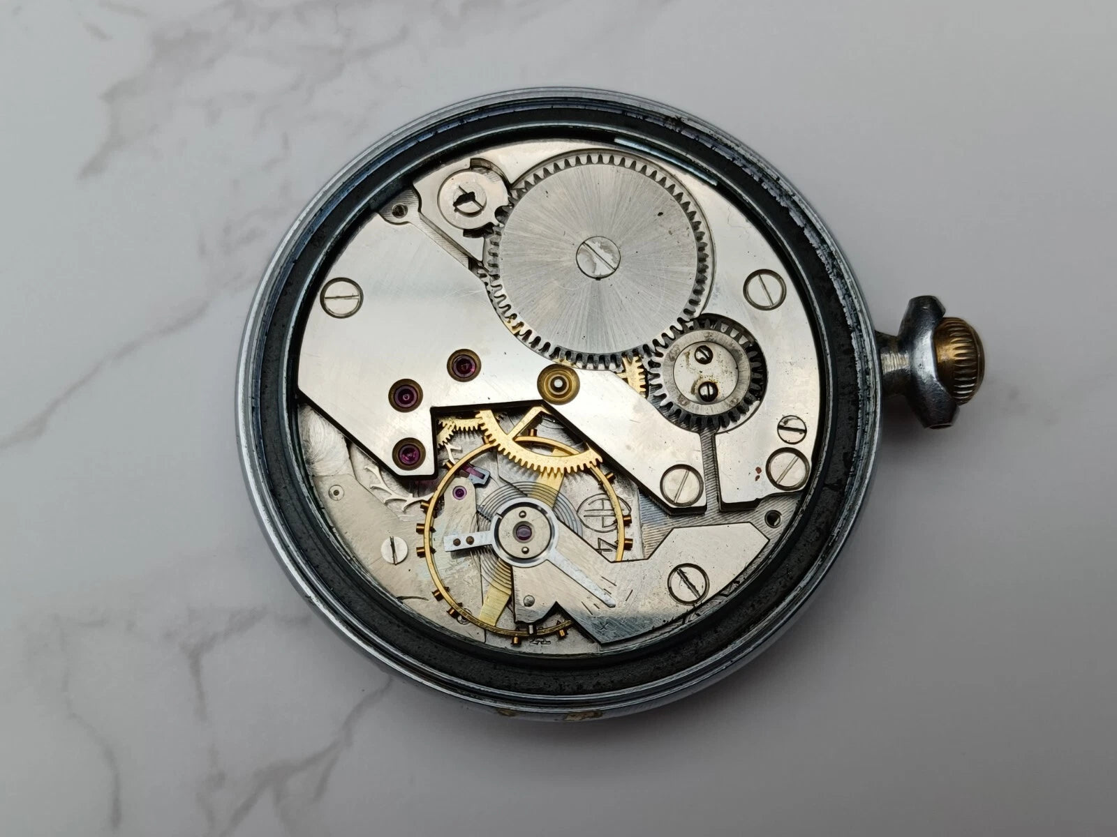 DUKE Taschenuhr - 15 Steine - Edelstahl - Funktionstüchtig - AE05-1673