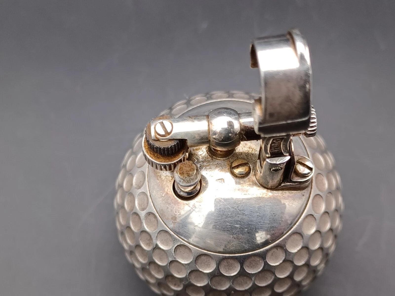 Rare antique Dunhill Golf Ball Petrol Lighter - Sterling Silver 925 - BA08-1495