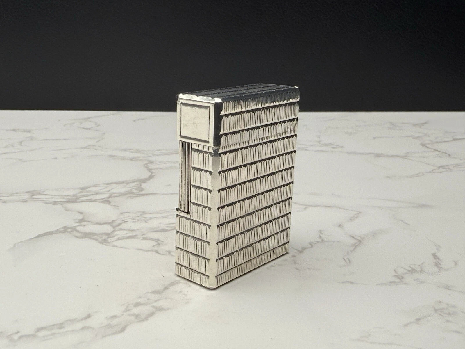 S.T. DUPONT Line 1 BR Gas Lighter - L1 BR - Small Model -Silver plated-AL13-1786