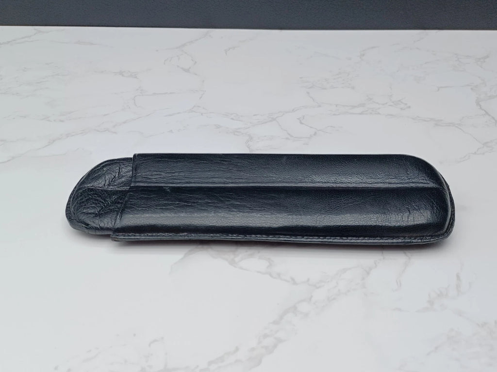 Nice vintage cigar case - Black leather - AM10-1581