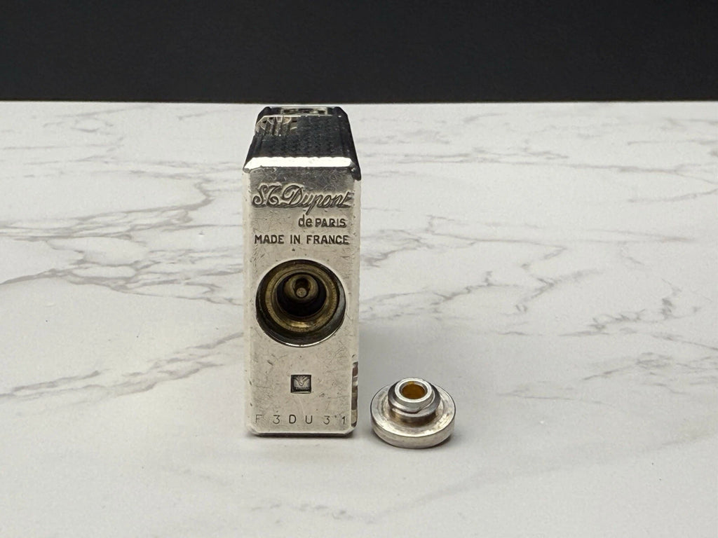 NICE S.T. DUPONT Line 1 / L1 BR Gas Lighter - Silver plated - Serviced-AL01-0845