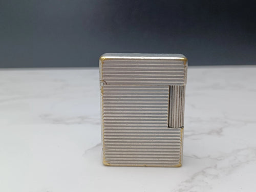 S.T. DUPONT Feuerzeug Line 1 BS Gas – L1 BS – Kleines Modell – Silberplattiert – AD13-1637