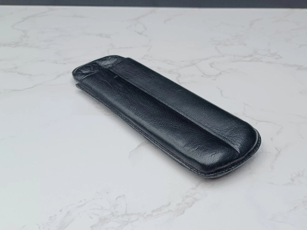 Nice vintage cigar case - Black leather - AM10-1581