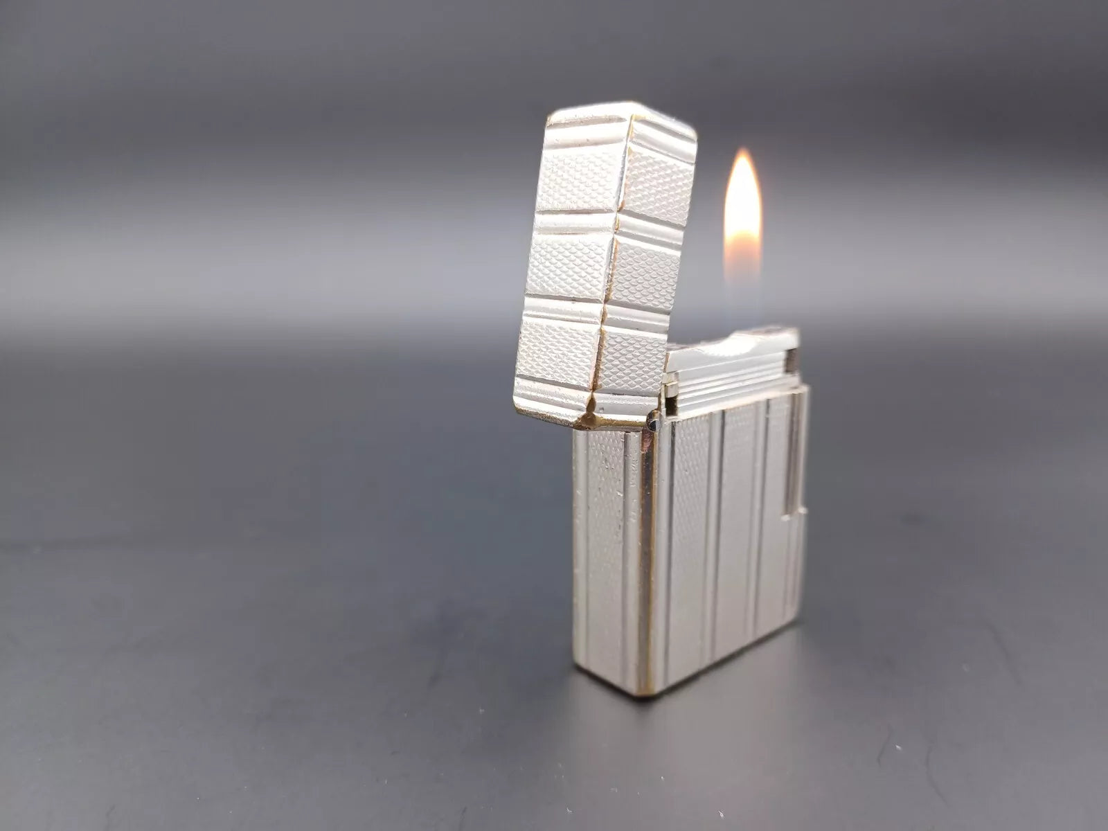 S.T. Dupont Line 1 BR Gas Lighter - Silver plated - Made In France - BA03-1466