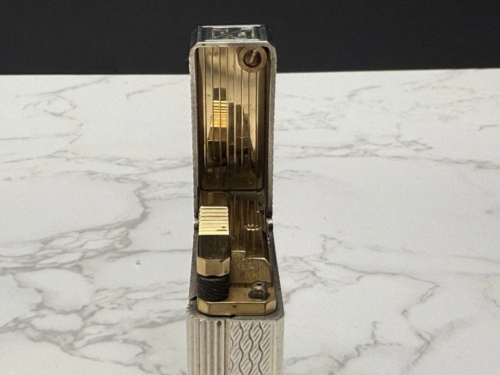 NICE S.T. DUPONT Line 1 / L1 BR Gas Lighter - Silver plated - Serviced-AL01-0845