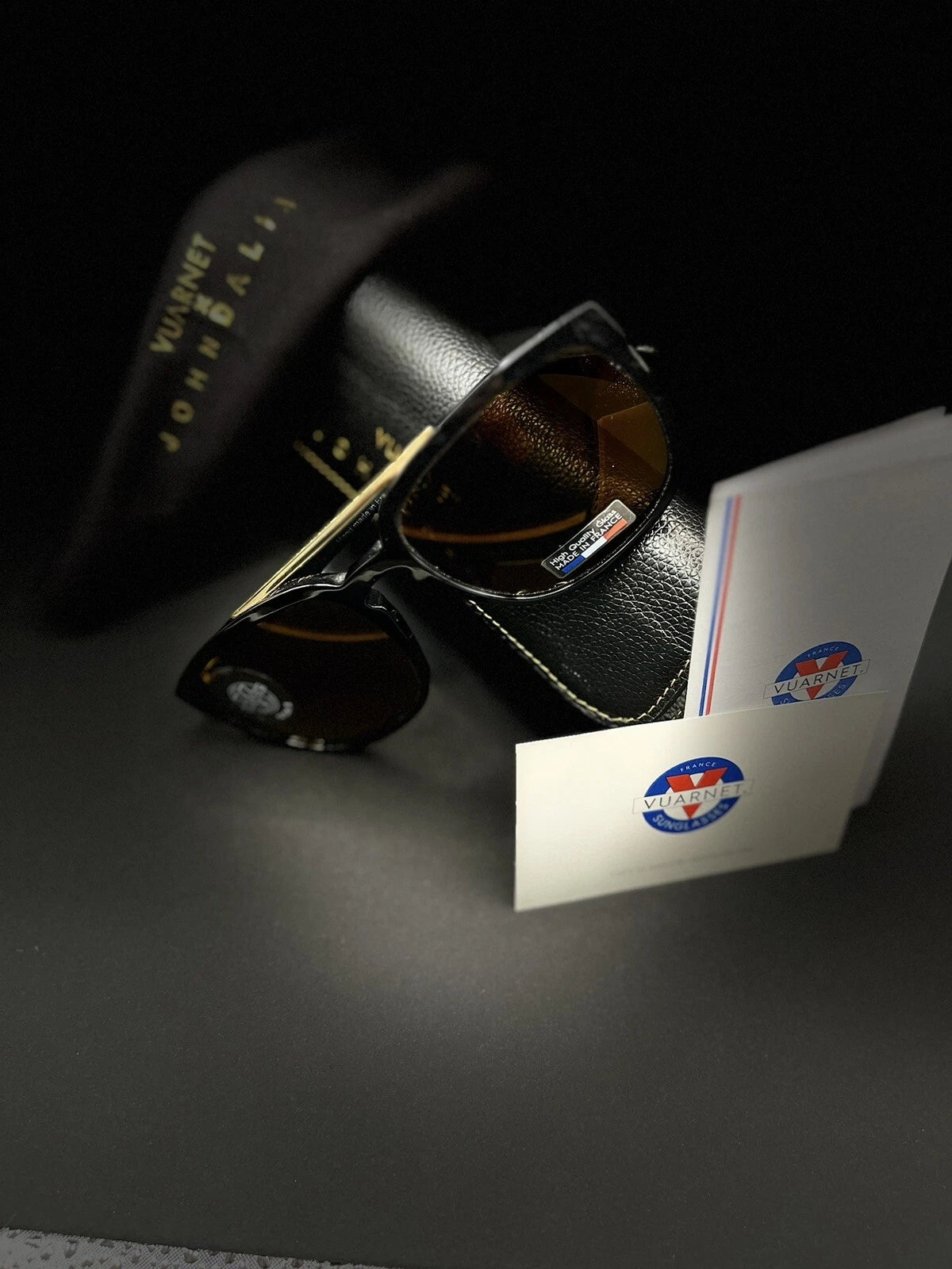 VUARNET Sunglasses - VJ 1404 by John Dalia - T57 - Black - Orange mirror ED