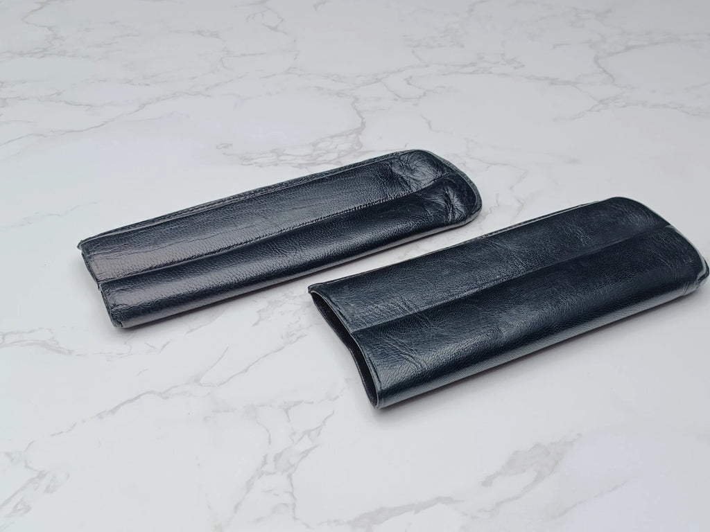 Nice vintage cigar case - Black leather - AM10-1581