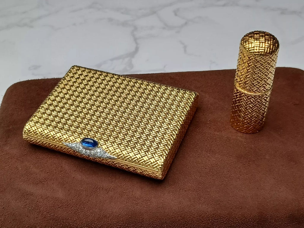 Rare Van Cleef & Arpels Powder Compact & Lipstick Case - 18K Gold - 0913CO BD08
