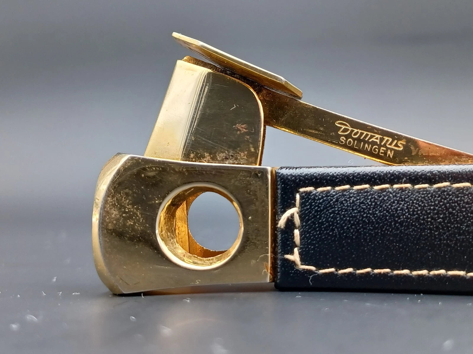 Solingen Cigar Cutter - Black Leather - Made In Germany - AG14-0946